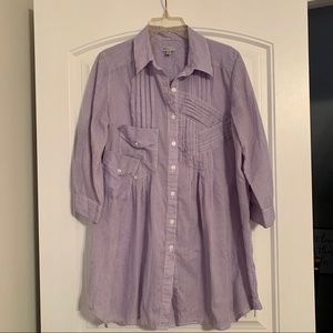 Size 10 women’s purple white striped button down